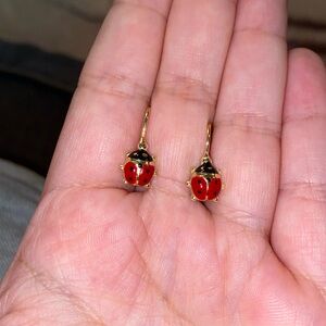 Gold ladybug earrings